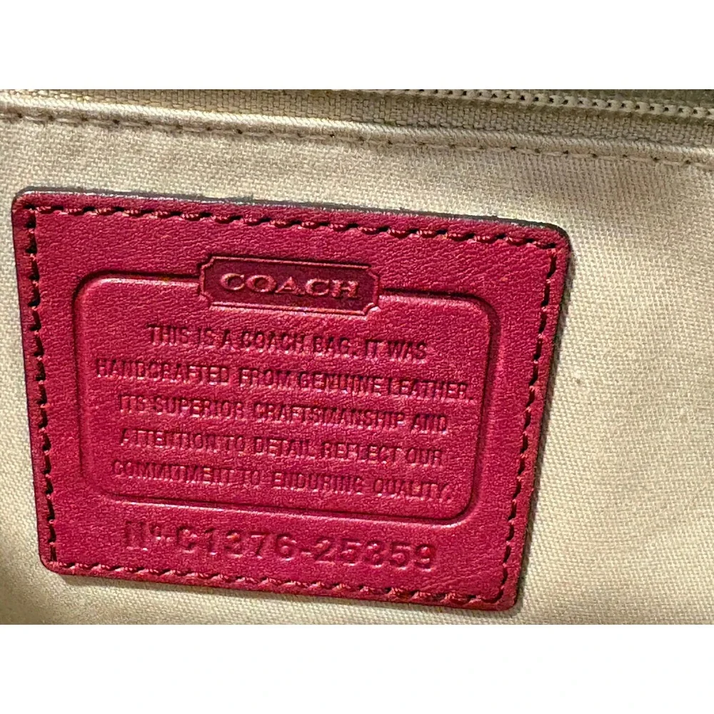 Coach Madison Satchel Magenta Pink Leather Handbag 25359 Brass Hardware